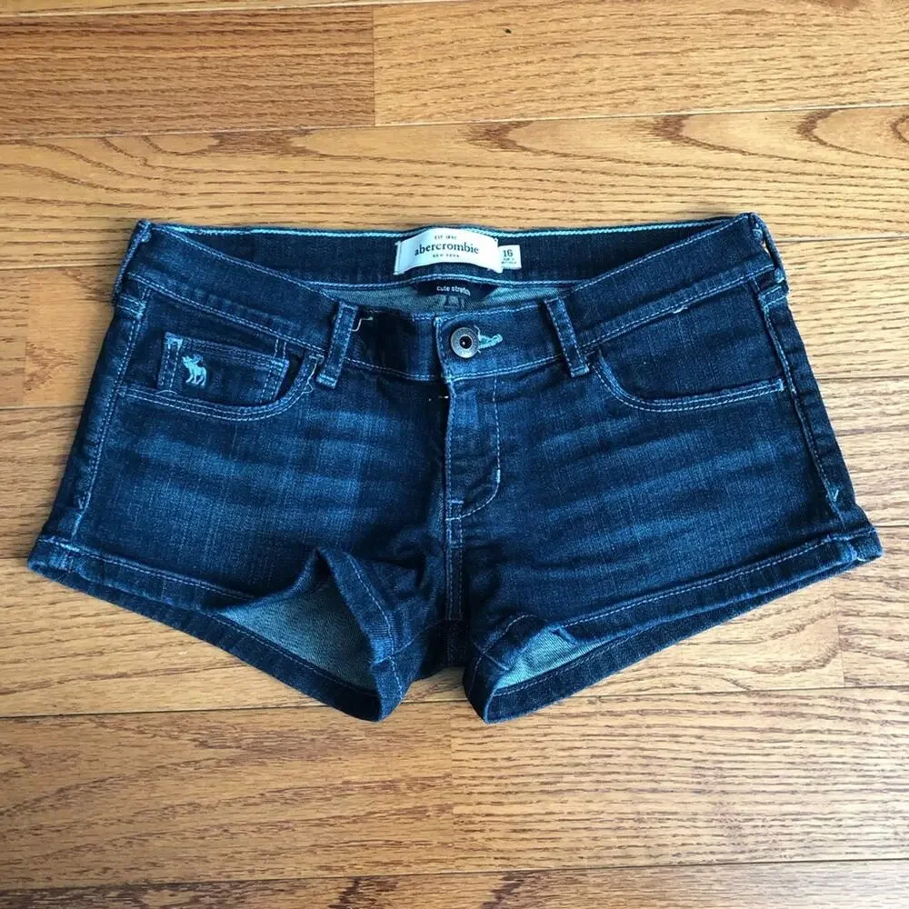 Abercrombie & Fitch Dark Blue Denim Bootie Casual Short Shorts Girls' Size 16